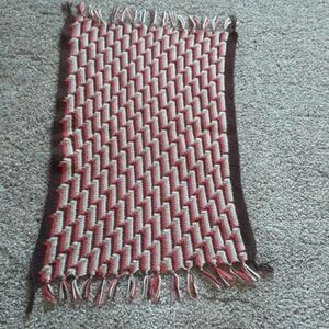 Beautiful Southwestern style crocheted blanket -19" X 28" long(without fringe)